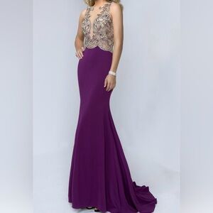 Elegant Magenta Evening Gown